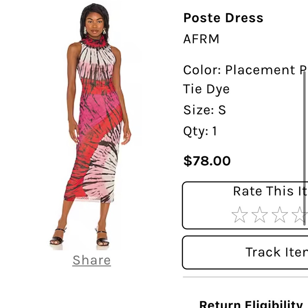 AFRM tie die mesh dress